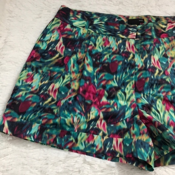 NWT J.Crew Collection Watercolor 100% Silk Shorts green sz 6 - Picture 3 of 9